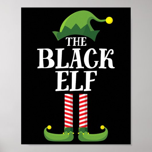 Black Elf Matching Family Group Kerstfeest Poster (Voorkant)