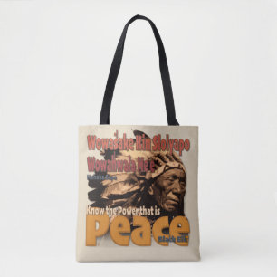 Black Elk "Ken the Power that is Peace"-canvas tas