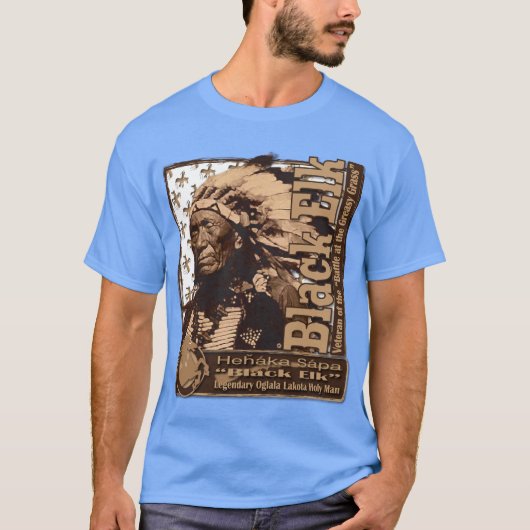 Black Elk Oglala Lakota Heilige Man T-shirt (Voorkant)