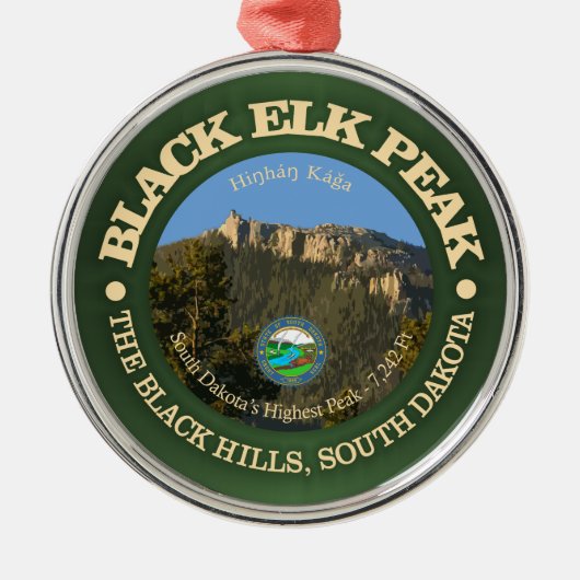 Black Elk Peak Metalen Ornament (Voorkant)