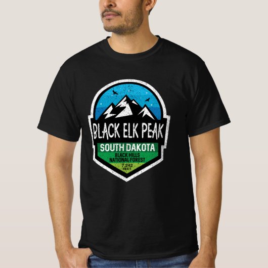 Black Elk Peak South Dakota Mountain Adventure T-shirt (Voorkant)