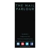 Black & Emerald Glitter Nail Salon Menu Kaarten (Achterkant)