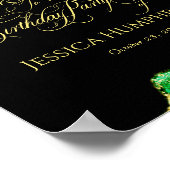 Black Emerald Gold Birthday Welcome Poster (Hoek)