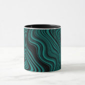 Black & Emerald golvende abstractie Mok (Midden)
