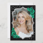 Black Emerald Green Foto 50e verjaardag Kaart (Achterkant)