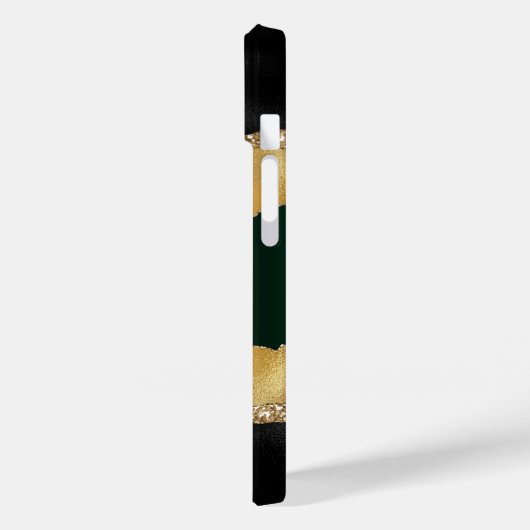 Black emerald green gold agate marmer name script Case-Mate iPhone case (Achterkant / Links)