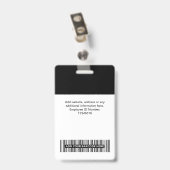 Black Employee Name Business Logo Personeel Label Badge (Achterkant met clip)