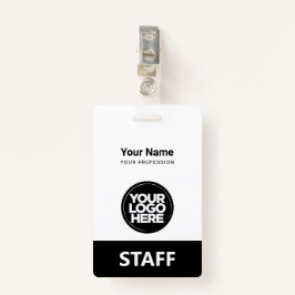 Black Employee Name Business Logo Personeel Label Badge