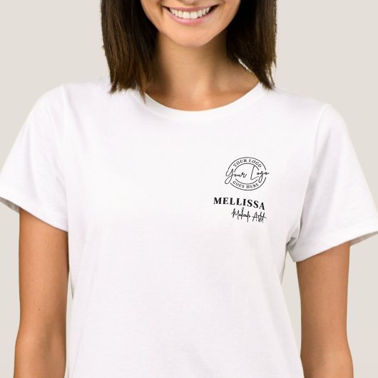 Black Employee Name Business Logo T-shirt