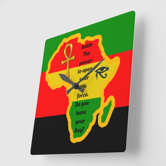 Black Empowerment Ankh Life Force Klok (Hoek)