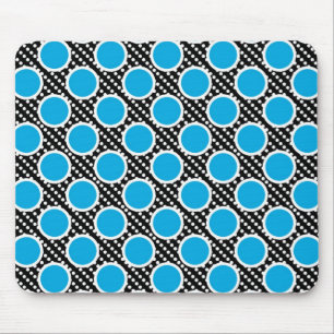 Black en Aqua Polka Dots Muismat