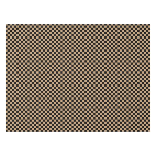 Black en Camel Brown geruit Tafelkleed (Voorkant (Horizontaal))