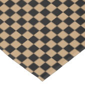 Black en Camel Brown geruit Tafelkleed (Gekanteld)