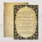  Black en Cream Wedding Kaart (Voorkant / Achterkant)