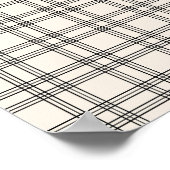 Black en Cream White Gingham Poster (Hoek)