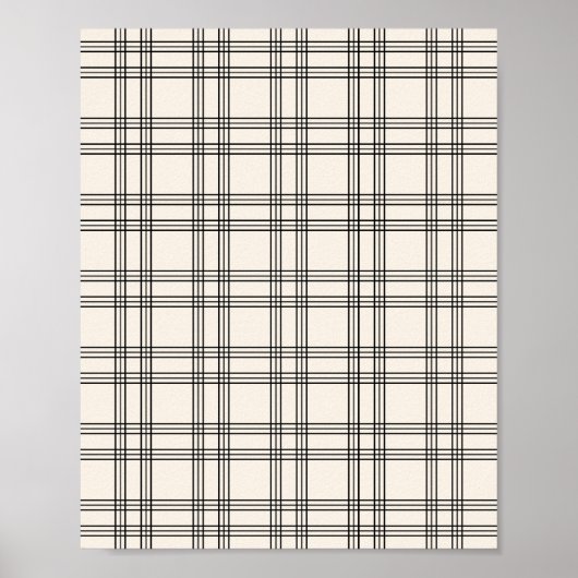 Black en Cream White Gingham Poster (Voorkant)