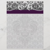 Black en Eggplant Monogram Black Damask (Voorkant)