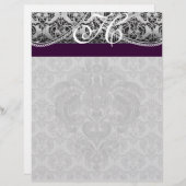 Black en Eggplant Monogram Black Damask (Voorkant / Achterkant)