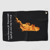 Black en Fire combinatie Golfhanddoek (Horizontaal)