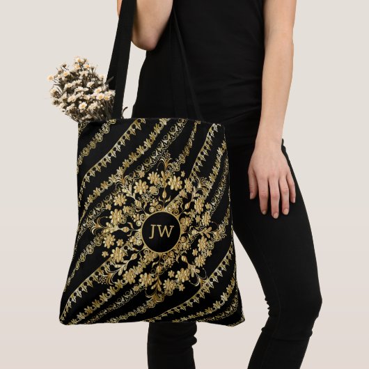 Black en Gold Chic Fun Canvas tas (Dichtbij)