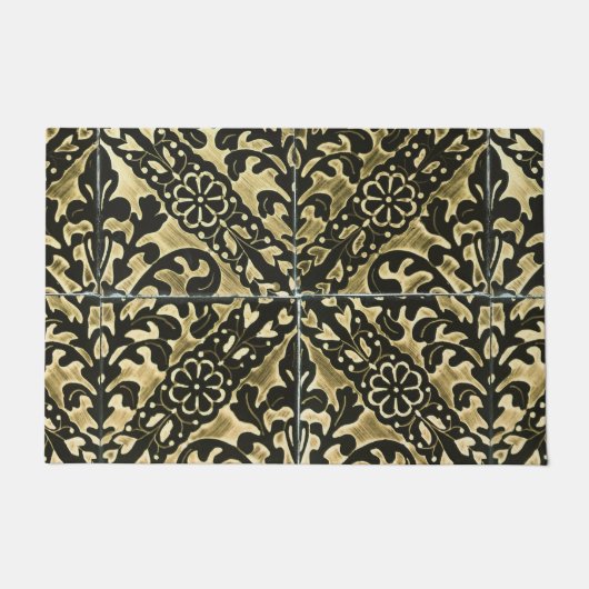 Black en Gold Damask Deurmat (Voorkant)