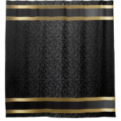 Black en Gold Damask Douchegordijn (Voorkant)