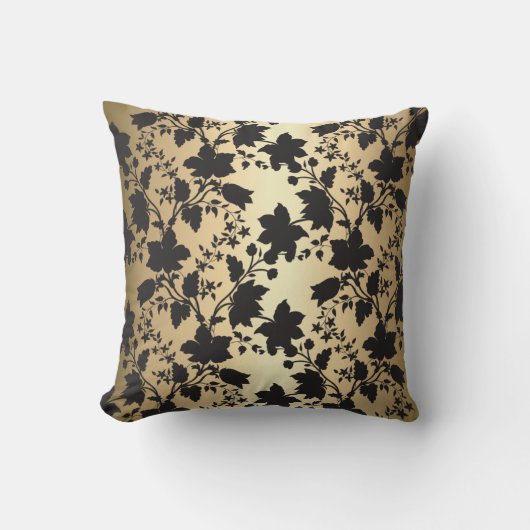 Black en Gold Damask Kussen (Voorkant)
