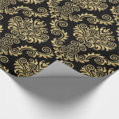 Black en Gold Damask | Papier voor onmiddellijke v (Hoek)
