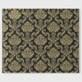 Black en Gold Damask | Papier voor onmiddellijke v (Vlak)