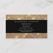 Black en Gold Elegant Sparkly Eyelash Extensions Visitekaartje (Achterkant)