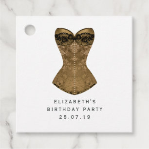 Black en Gold Fleur de Lis Masquerade Bedankjes Labels