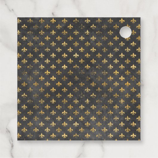  Black en Gold Fleur de Lis Masquerade Bedankjes Labels (Achterkant)