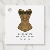  Black en Gold Fleur de Lis Masquerade Bedankjes Labels (Voorkant)