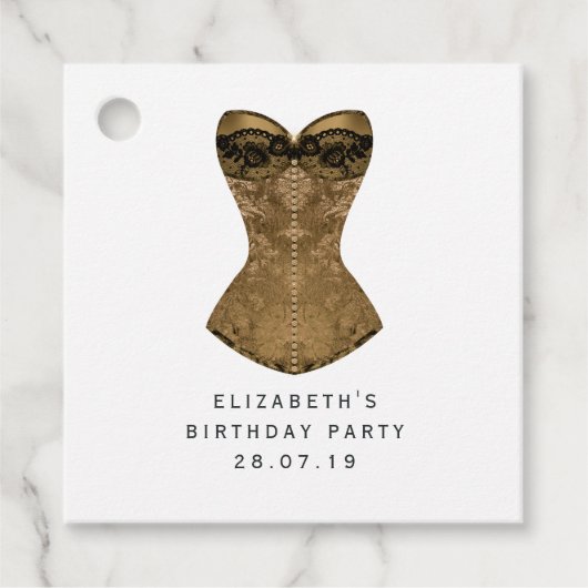  Black en Gold Fleur de Lis Masquerade Bedankjes Labels (Voorkant)