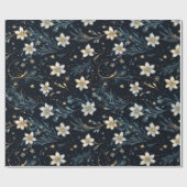 Black en Gold Floral Cadeaupapier (Vlak)