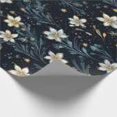 Black en Gold Floral Cadeaupapier (Hoek)