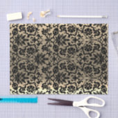 Black en Gold Floral Damask Tissuepapier (Craft)