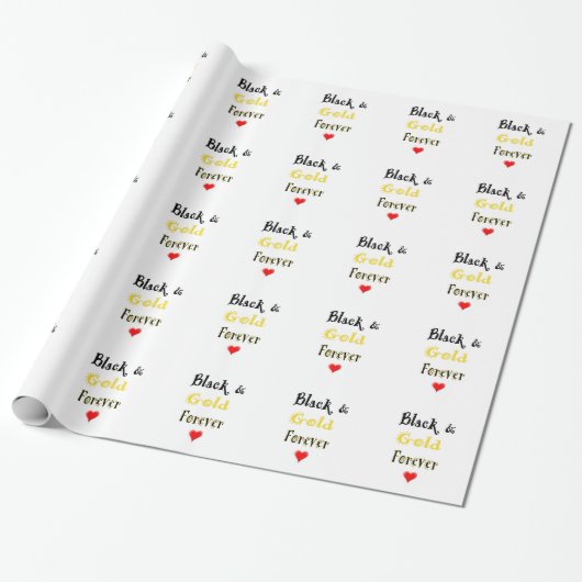 Black en Gold Forever Cadeaupapier (Uitgerold)