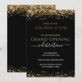 Black en Gold Glitter Grand Opening Business Kaart (Voorkant / Achterkant)