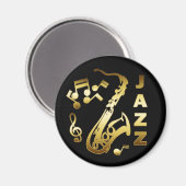 BLACK EN GOLD JAZZ MAGNEET (Voorkant / Achterkant)