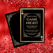 Black en Gold King of Diamonds Game Night Kaart