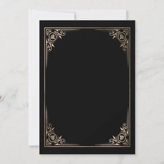 Black en Gold King of Diamonds Game Night Kaart (Achterkant)