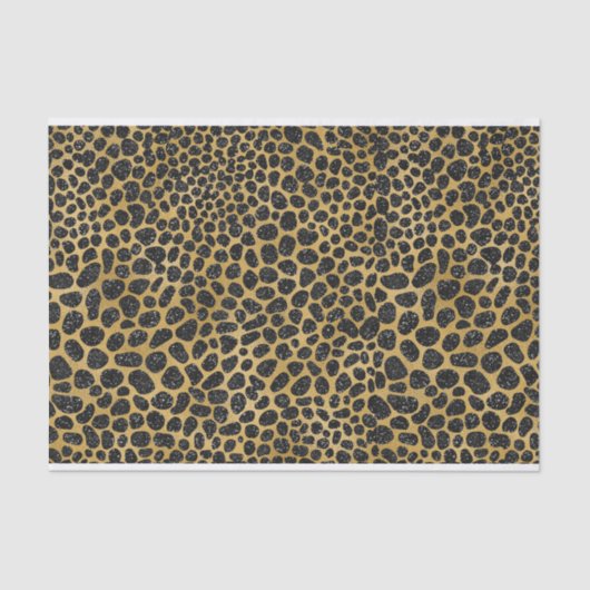 BLACK- EN GOLD LEOPARD-PATRONEN TISSUEPAPIER (Voorkant)