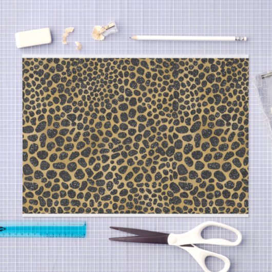 BLACK- EN GOLD LEOPARD-PATRONEN TISSUEPAPIER (Craft)