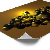 Black en Gold Meta Balls Poster (Hoek)