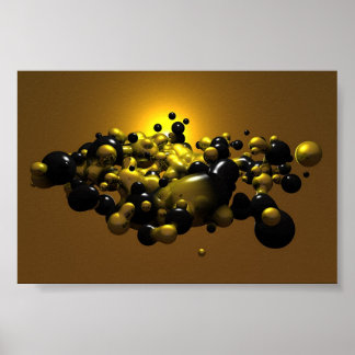 Black en Gold Meta Balls Poster