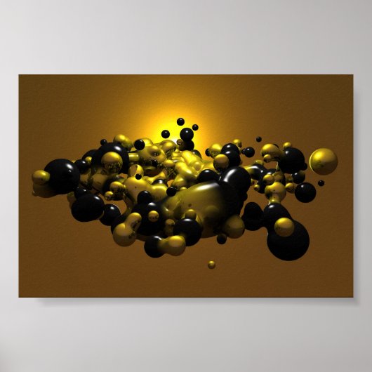 Black en Gold Meta Balls Poster (Voorkant)