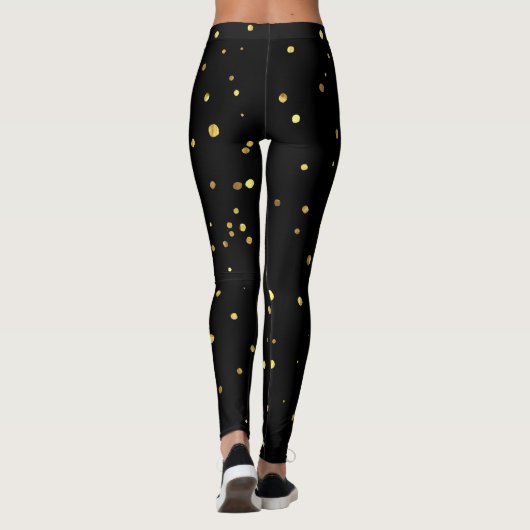 Black en Gold Spots Leggings (Achterkant)