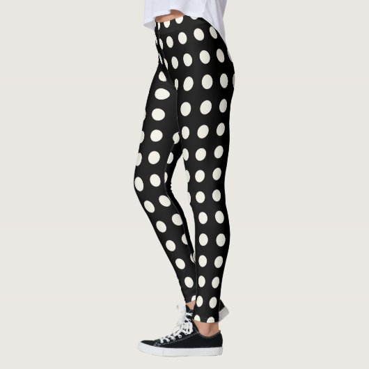 Black en Ivory Polka Dots Leggings (Links)