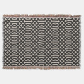 Black en Ivory Trellis | Moderne bosbouw Deken (Voorkant)